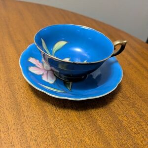 Vintage Tea Cup & Saucer.  Sealy, Made In Occupied Japan.  1940's.  Gold Accents